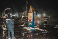 Под Киевом произошел пожар: горело дизельное топливо на АЗС (видео)
