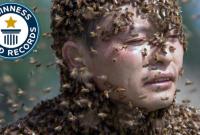 Рекорд Гіннеса: китайця обліпили 63 кілограмами бджіл